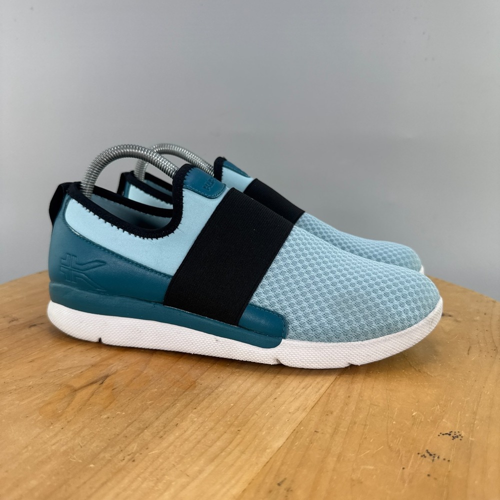 Kuru Ellie Womens Size 10 Shoes Teal Blue Black Slip On Mesh Comfort Loafers